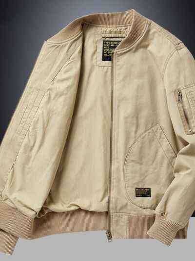 Men's Plus Size Zip Up Baseball Collar Bomber Jacket - Damned Threads
